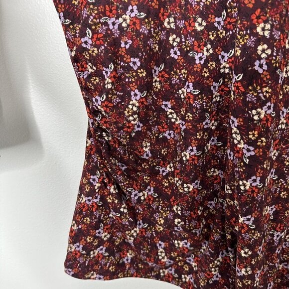 Lane Bryant Floral Tunic Burgundy Size 26/28 - Picture 4 of 8